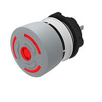 EAO 84-6221.2B20 Emergency Stop Switches Stop switch,  22.3 mm,  32 mm, mushroom-head, illuminative, Grey, Plastic, opaque, round, 1 NC, Maintained, Plug-interminal, 2.8 x 0.5 mm, IP65, according to DIN EN 60529, Twist to unlock, Red