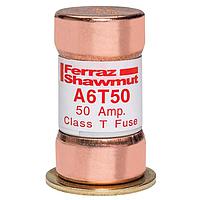 Mersen A6T50 Fast Acting Class T Fuses Fuse,Class T,Fast Acting,200kA AC,100kA DC,600VAC/300VDC,50A