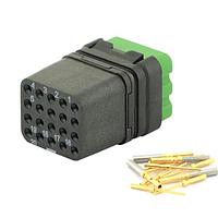 Eaton Souriau-Sunbank 8MQ2M2022SA Modular Connectors - Push Pull MQuick module, unsealed, with female crimp contacts