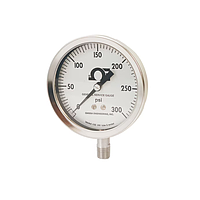 OMEGA PGS-35L-60-F Corrosion, Weather, and Dust Resistant Pressure Gauge (Gauge; 0~60psi; 1/4"NPT Male; 3½ in)