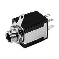 Same Sky (formerly CUI Devices) SJ-63023H Phone Connectors audio jack, 6.35 mm, vertical, 3 conductor, panel, 0 switches, w/ nut