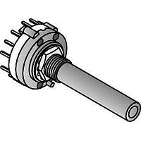 Alpha (Taiwan) SR2611F-0107-38R0B-D8-N Rotary Switches 1POLE 7POS RND SHAFT