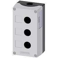 SIEMENS 3SU18030AA000AB1 Enclosure ENC PLASTIC,GREY TOP, 3 HOLE, 22MM,EMPTY