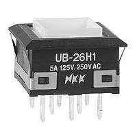 NKK Switches UB26KKW015D Pushbutton Switches SQ ON-ON AMBER LED SOLDER LUG BODY ONLY