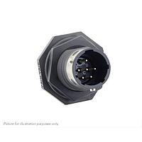 Eaton Souriau-Sunbank UTGX710E98PW Receptacles Jam nut receptacle, without backshell, with 6 male solder contacts, IP68/69K in unmated conditions, keying W