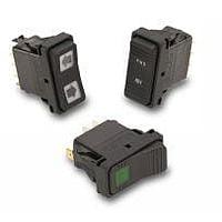 Carling Technologies V6D1AH01-19Z00-000 Rocker Switches 20A 12VAC ON-OFF-ON 12VDC GRN Illum QC