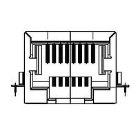 Adam Tech MTJ-88CPX1-RF3-SMT Modular RJ45 1X1,R/A,8P8C,TAB DOWN,WITH