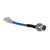 Stewart Connector BM-MFAR040N Cat 6a, Cat 6 M12 X-Code Female Jack to RJ45 Plug Cat6 Cable Assembly  4 inch