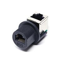 Amphenol LTW RCP-5SPFFV-SCU7001 Field RJ, Middle Size, Plastic, 1.5A, Cat 5e, Circular, Screw Thread, Jack 90 (Vertical), Receptacle, IP67 Unmated