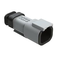 Amphenol SINE Systems ATM04-4P-SR01GY 4-Way 4 Pin Receptacle w/Strn Rlf