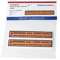 HellermannTyton 596-00665 Solar Label Solar Label, WARNING DUAL POWER SOURCESYSTEM, 4.125 x .75, VL, Orange/White, 10/pkg