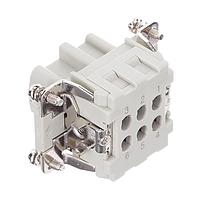 AMP Connectors - TE Connectivity T2040064201-000 Inserts 6P 2R 16A 500V Recp 26-12 AWG CrimpCont