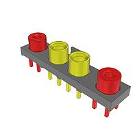 Samtec GRF1-J-P-02-E-ST-TH1-E Multi-Port Connectors 5.00 mm 50 Ohm  Ganged Micro-Miniature RF Jack