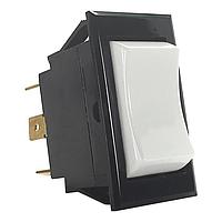 Carling Technologies TIGM5M-6S-WH-NBL Rocker Switches 2-pole, (ON) - OFF - (ON), 10A/15A/15A 250VAC/125VAC/6-28VDC 3/4 HP a. 125-250VAC, Non-Illuminated White Curved/Smooth Face Gloss Rocker Switch with .250 Tab (Q.C.)