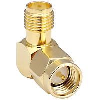 Linx Technologies - TE Connectivity CONSMA010-G RF Adapters - In Series SMA Male to SMA Fml Right Angle, Gold