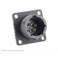 Eaton Souriau-Sunbank UTSX014E5P Receptacles Square flange receptacle, without backshell, with 5 male solder contacts, IP68/69K in unmated conditions