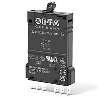 E-T-A Circuit Breakers 2210-S211-P1F2-Z141-16A Circuit Breakers 1077, 1P, PL, 277VAC/65VDC, F2,1NC AUX INT and ON, 16A