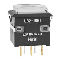 NKK Switches UB215KKG015C-1JB Pushbutton Switches ON(ON) SOLDR RED LED SCULPTRD CLR/WHT CAP