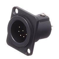 Amphenol Audio AC7MDZB Connectors 7 Pole XLR Male Chassis Mount D Type Machined Contacts  Black Finish