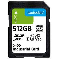 Swissbit SFSD512GL1AM1MT-I-8H-211-STD SD Cards Industrial SD Card, S-55, 512 GB, 3D TLC Flash, -40C to +85C