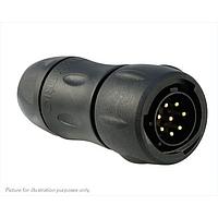 Eaton Souriau-Sunbank UTS6JC128PW Plugs Plastic plug, with cable gland backshell, for 8 male contacts,  IP68/69K, keying W