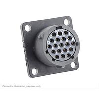 Eaton Souriau-Sunbank UTSX014D19SW Receptacles Square flange receptacle, without backshell, with 19 female PCB contacts, IP68/69K in unmated conditions, keying W