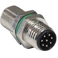 Bulgin PXMBNI08RPM08AFLM8002 Straight M8 A-coding 8 Pins Male Panel Mount