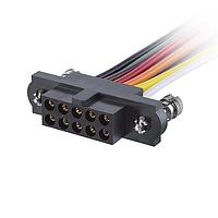 Harwin M80-FB11668FC-0300L Rectangular Cable Assemblies 8+8 Pos. Female T-Contact DIL 22AWG Cable Assembly, 300mm, single-end, 101Lok