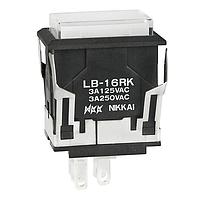 NKK Switches LB16RKW01-5D24-JB Pushbutton Switches ON-ON RECT BLACK 24V AMBR LED CLR/WHT CAP