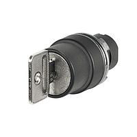 EAO 46-290K.1000.7P8 Keylock Actuator, oe 22.3 mm, oe 29 mm, round, Black, Plastic, Rest (a) - Momentary, IP65, IK06