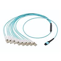 Molex 106283-6339 Fiber Optic Cable Assemblies QSFP-DD MPO-to-(8) LCD Uni Jump Cble ASSY 3mm Multi 16 Fiber OM4 5m Aqua