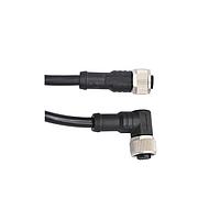 Amphenol LTW M12A08FL-12AFR-SB001 Sensor Cables / Actuator Cables M12 Circular Metric Connector, A Code, Metal, 2A, 08 pins, Female Connector, Female Contact, Straight-to-Right Angle, Screw Thread, Overmolded Double Ended, Length 1000mm, IP68 / IP69K