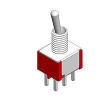 Mountain Switch 108-1MD2T1B1M2QE-EVX Toggle Switch SWITCH TOGGLE DPDT
