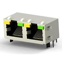 AMP Connectors - TE Connectivity 6116353-4 Modular Connectors / Ethernet Connectors INV MJ 1X2 PNL GRD LED Y/G