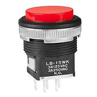 NKK Switches LB15WKW01-CJ Sealed SPDT ON-(ON) RED Ag PNL SEAL BLK HOUSING