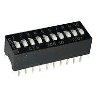 CTS Electronic Components 208-10S DIP Switches 10 switch sections SPST