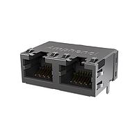 Amphenol Commercial Products RJE492881101 Connectors Low Profile CAT6 RJ45 - 2 Port without LED, Shielded with EMI Tabs
