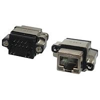 Amphenol Commercial Products MRJR5484M4 Modular Connectors / Ethernet Connectors HARSH RJ45, IP67, 4 PORTS, VERTICAL, WITH LEDs