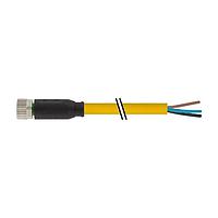 Murrelektronik 7000-08041-0100300 Connectors M8 female 0 with cable, PVC 3x0.25 ye UL/CSA 3m