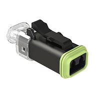 Amphenol SINE Systems AT06-2S-LED24K2 Connectors 2-Way LED Plug Kit, 24V, Contacts and Wedge included, Reduced Seal, Black, Clear endcap, CLEAR LED