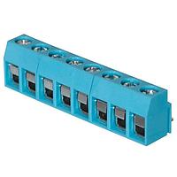Same Sky (formerly CUI Devices) TB003V-500-P08BE Fixed Terminal Blocks Terminal block, screw type, 5.00 , vertical, 8 poles, CUI Blue, Philip's head screw, PCB mount