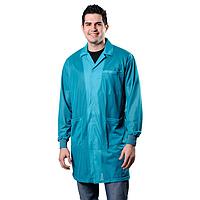 Desco 73653 Lab Coat with Knitted Cuffs (teal, Large)