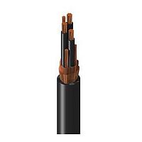 Belden 29721C 0105000 Multi-Conductor Cables Belden Basics VFD, 3 Conductor 14AWG (7x22) Bare Copper XLPE Insulation M4 Color Code + 14AWG Symmetrical Segmented Ground (3 of 18AWG) Bare Copper Stranded, Overall Dual Copper Tapes Helically Applied Shield, Black PVC Outer Jacket, 2000V TC-ER 90C