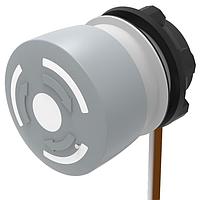 EAO 84-6220.0040 Emergency Stop Switches Stop switch,  22.3 mm,  32 mm, mushroom-head, non illuminative, Grey, Plastic, opaque, 1 NC, Maintained, Flatribboncable 300 mm, IP65, according to DIN EN 60529, Twist to unlock, none