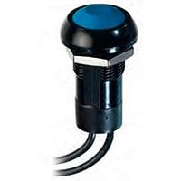 APEM IPR1FAD2 Sealed Latching actn pshbtn wire leads; rnd/crv