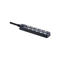 Amphenol LTW DB8-3A8CAB-SPS7B02 Power Outlet Strips Circular Metric Connector, M8 Distribution Box, 8 Ports, 3A, 03 pins, Female Connector, Female Contact, Length 2000mm, IP67 Unmated