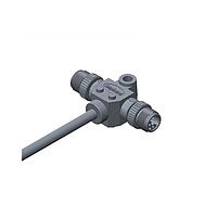 Amphenol LTW SI-050500-KK0-TSA01 Sensor Cables / Actuator Cables Circular Metric Connector, T Cable, Metal, I Coding, 4A, 05 pins, (End 1) Male Female (Power) + Male (Signal), (End 2) Male Female (Power) + Male (Signal), Screw Thread, Length 1000 mm, IP68 Mated
