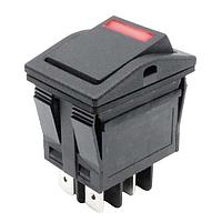 E-Switch RB541A1100-16 Rocker Switches Rocker, 16A, DPST, Off-On, Panel Mount, Snap-In, LED Red