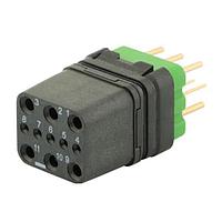 Eaton Souriau-Sunbank 8MQ2M9901UNS046E Modular Connectors - Push Pull MQuick module, unsealed, with female straight PCB contacts, delivered with cap