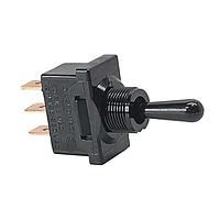 Carling Technologies DA221-BB-B Toggle Switches 1-pole, ON - None - OFF, 10A/20A 250VAC/125VAC 1 1/2 HP, Non-Illuminated Black Bat Style Toggle Switch with .250 Tab (Q.C.)